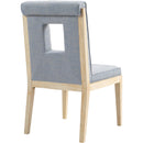  Color_Light Blue -- Gwendolyn Light Blue Linen Textured Fabric Upholstered Dining Side Chair IMAGE 6