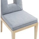  Color_Light Blue -- Gwendolyn Light Blue Linen Textured Fabric Upholstered Dining Side Chair IMAGE 7