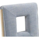  Color_Light Blue -- Gwendolyn Light Blue Linen Textured Fabric Upholstered Dining Side Chair IMAGE 8