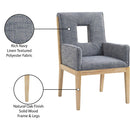  Color_Navy -- Gwendolyn Navy Linen Textured Fabric Upholstered Dining Arm Chair IMAGE 10