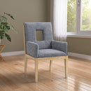  Color_Navy -- Gwendolyn Navy Linen Textured Fabric Upholstered Dining Arm Chair IMAGE 2