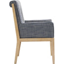  Color_Navy -- Gwendolyn Navy Linen Textured Fabric Upholstered Dining Arm Chair IMAGE 4