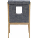 Color_Navy -- Gwendolyn Navy Linen Textured Fabric Upholstered Dining Arm Chair IMAGE 5