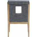 Meridian Gwendolyn Navy Linen Textured Fabric Dining Arm Chair IMAGE 5