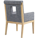  Color_Navy -- Gwendolyn Navy Linen Textured Fabric Upholstered Dining Arm Chair IMAGE 6