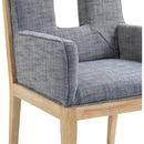  Color_Navy -- Gwendolyn Navy Linen Textured Fabric Upholstered Dining Arm Chair IMAGE 7