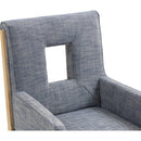  Color_Navy -- Gwendolyn Navy Linen Textured Fabric Upholstered Dining Arm Chair IMAGE 8