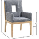  Color_Navy -- Gwendolyn Navy Linen Textured Fabric Upholstered Dining Arm Chair IMAGE 9