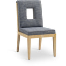  Color_Navy -- Gwendolyn Navy Linen Textured Fabric Upholstered Dining Side Chair IMAGE 1