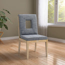  Color_Navy -- Gwendolyn Navy Linen Textured Fabric Upholstered Dining Side Chair IMAGE 2