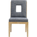  Color_Navy -- Gwendolyn Navy Linen Textured Fabric Upholstered Dining Side Chair IMAGE 3