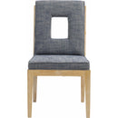 Meridian Gwendolyn Navy Linen Textured Fabric Dining Side Chair IMAGE 3