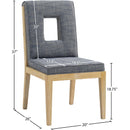  Color_Navy -- Gwendolyn Navy Linen Textured Fabric Upholstered Dining Side Chair IMAGE 9