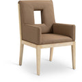  Color_Brown -- Gwendolyn Brown Vegan Leather Upholstered Dining Arm Chair IMAGE 1
