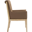  Color_Brown -- Gwendolyn Brown Vegan Leather Upholstered Dining Arm Chair IMAGE 4