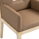  Color_Brown -- Gwendolyn Brown Vegan Leather Upholstered Dining Arm Chair IMAGE 7