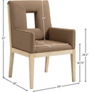  Color_Brown -- Gwendolyn Brown Vegan Leather Upholstered Dining Arm Chair IMAGE 9