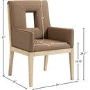 Meridian Gwendolyn Brown Vegan Leather Dining Arm Chair IMAGE 9