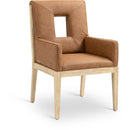  Color_Cognac -- Gwendolyn Cognac Vegan Leather Upholstered Dining Arm Chair IMAGE 1