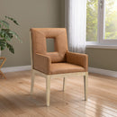  Color_Cognac -- Gwendolyn Cognac Vegan Leather Upholstered Dining Arm Chair IMAGE 2