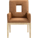  Color_Cognac -- Gwendolyn Cognac Vegan Leather Upholstered Dining Arm Chair IMAGE 3