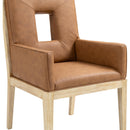  Color_Cognac -- Gwendolyn Cognac Vegan Leather Upholstered Dining Arm Chair IMAGE 7