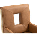  Color_Cognac -- Gwendolyn Cognac Vegan Leather Upholstered Dining Arm Chair IMAGE 8
