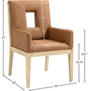  Color_Cognac -- Gwendolyn Cognac Vegan Leather Upholstered Dining Arm Chair IMAGE 9