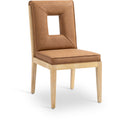  Color_Cognac -- Gwendolyn Cognac Vegan Leather Upholstered Dining Side Chair IMAGE 1