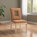  Color_Cognac -- Gwendolyn Cognac Vegan Leather Upholstered Dining Side Chair IMAGE 2