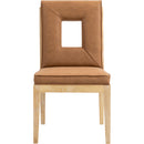  Color_Cognac -- Gwendolyn Cognac Vegan Leather Upholstered Dining Side Chair IMAGE 3