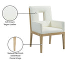  Color_Cream -- Gwendolyn Cream Vegan Leather Upholstered Dining Arm Chair IMAGE 10