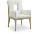  Color_Cream -- Gwendolyn Cream Vegan Leather Upholstered Dining Arm Chair IMAGE 1