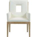  Color_Cream -- Gwendolyn Cream Vegan Leather Upholstered Dining Arm Chair IMAGE 3
