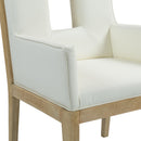  Color_Cream -- Gwendolyn Cream Vegan Leather Upholstered Dining Arm Chair IMAGE 7