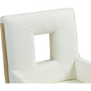  Color_Cream -- Gwendolyn Cream Vegan Leather Upholstered Dining Arm Chair IMAGE 8