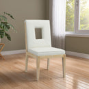  Color_Cream -- Gwendolyn Cream Vegan Leather Upholstered Dining Side Chair IMAGE 2