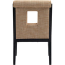 Meridian Gwendolyn Cognac Linen Textured Fabric Dining Arm Chair IMAGE 5