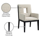  Color_Cream -- Gwendolyn Cream Linen Textured Fabric Upholstered Dining Arm Chair IMAGE 10