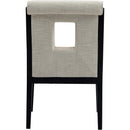  Color_Cream -- Gwendolyn Cream Linen Textured Fabric Upholstered Dining Arm Chair IMAGE 5