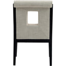 Meridian Gwendolyn Cream Linen Textured Fabric Dining Arm Chair IMAGE 5