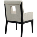 Color_Cream -- Gwendolyn Cream Linen Textured Fabric Upholstered Dining Arm Chair IMAGE 6