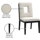  Color_Cream -- Gwendolyn Cream Linen Textured Fabric Upholstered Dining Side Chair IMAGE 10