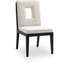  Color_Cream -- Gwendolyn Cream Linen Textured Fabric Upholstered Dining Side Chair IMAGE 1