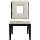  Color_Cream -- Gwendolyn Cream Linen Textured Fabric Upholstered Dining Side Chair IMAGE 3