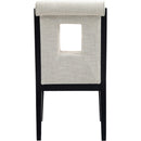  Color_Cream -- Gwendolyn Cream Linen Textured Fabric Upholstered Dining Side Chair IMAGE 5