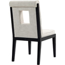  Color_Cream -- Gwendolyn Cream Linen Textured Fabric Upholstered Dining Side Chair IMAGE 6