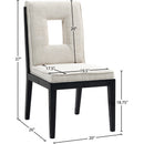 Meridian Gwendolyn Cream Linen Textured Fabric Dining Side Chair IMAGE 9