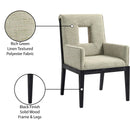  Color_Green -- Gwendolyn Green Linen Textured Fabric Upholstered Dining Arm Chair IMAGE 10