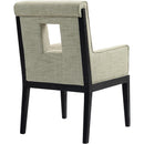  Color_Green -- Gwendolyn Green Linen Textured Fabric Upholstered Dining Arm Chair IMAGE 6